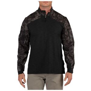 5.11 Tactical 1/4 Zip Pullover Mens Large Black Camo Performance Shirt